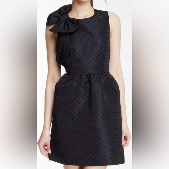 RED Valentino Dresses & Skirts - RED Valentino One Shoulder Black Polka Dot Dress